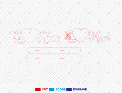 Personalized Mom Name Photo Stand SVG Bundle for LightBurn and xTool