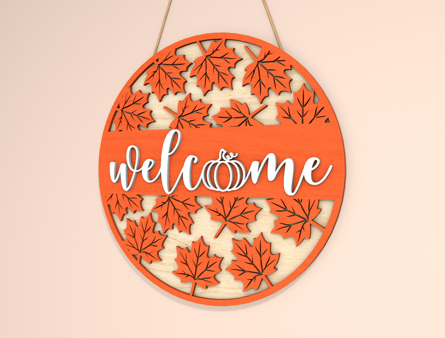 Hello Fall Scarecrow Welcome Door Hanger SVG Bundle for Glowforge xTool LightBurn | 2 Designs
