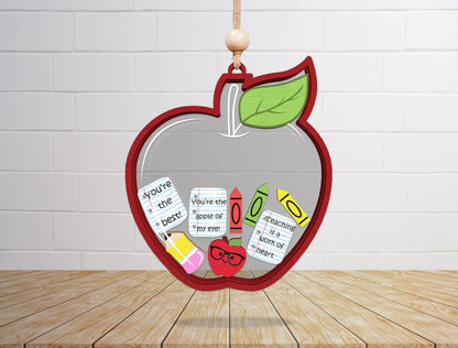 Teacher Shaker Ornament SVG Laser Cut File for Glowforge and xTool