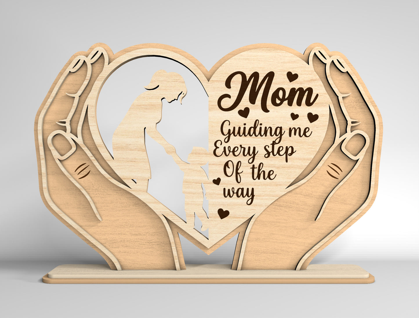 Personalized Mom Heart Stand Sign SVG Bundle for xTool and Glowforge