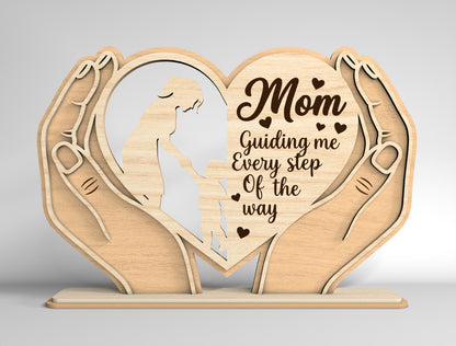 Personalized Mom Heart Stand Sign SVG Bundle for xTool and Glowforge