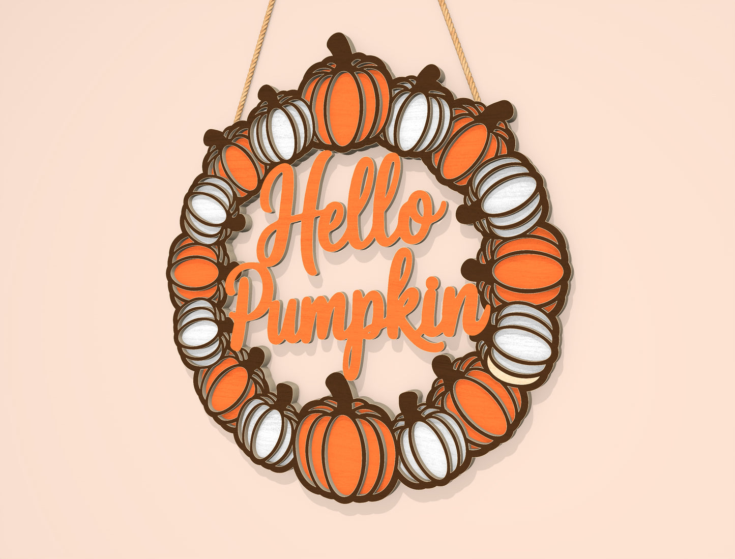Welcome Pumpkin Wreath SVG Set for Glowforge xTool LightBurn | 2 Designs