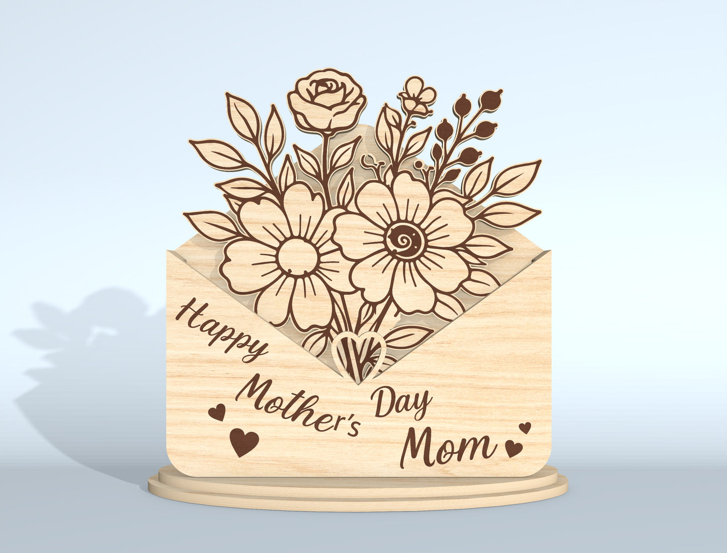 Floral Envelope Stand Sign SVG Bundle for Glowforge and xTool