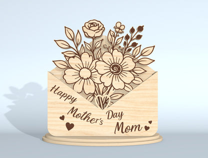 Floral Envelope Stand Sign SVG Bundle for Glowforge and xTool