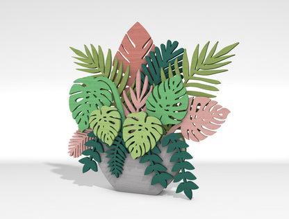 Multilayer Tropical Plant SVG Laser Cut File for Glowforge and LightBurn