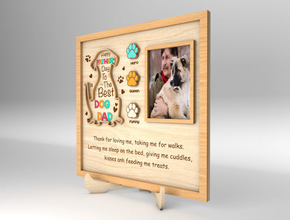 Best Dog Dad Ever Photo Frame SVG Laser Cut File for Glowforge and xTool