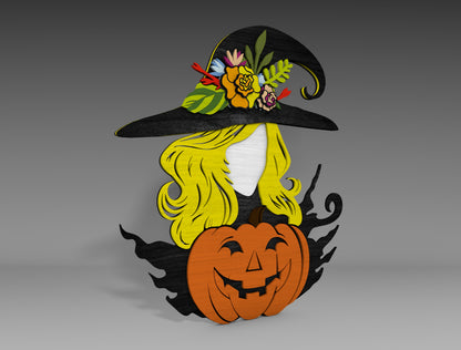 Halloween Witch Shelf Sitter SVG Bundle Standing Decor for Glowforge LightBurn xTool 4 Designs