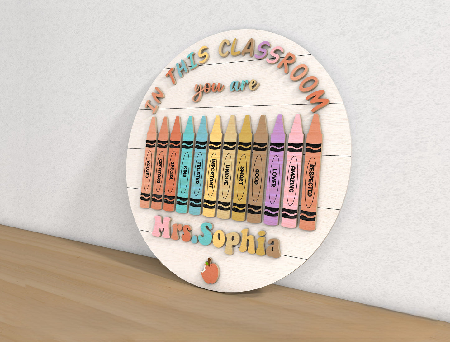 Personalized Classroom Door Sign SVG for Glowforge and LightBurn
