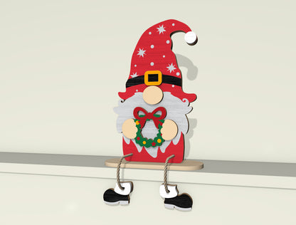 Christmas Gnome Shelf Sitter Laser Cut File | Ready to Cut | Glowforge, xTool, LightBurn, etc.