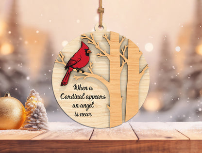 Red Cardinal Memorial Ornament SVG Bundle for Glowforge Users
