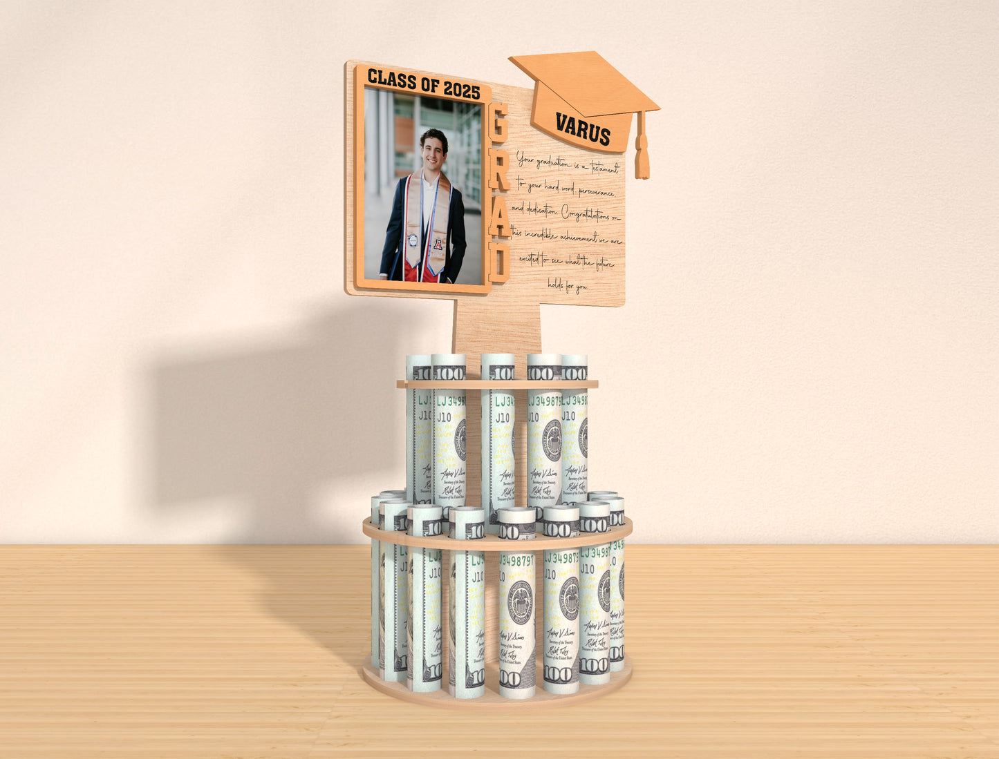 Graduation Money Cake Photo Frame SVG for Glowforge and LightBurn