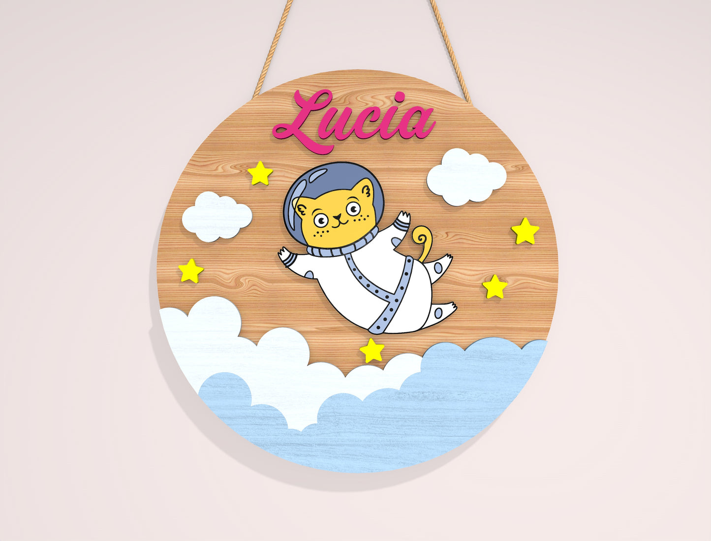 Personalized Space Animal Name Sign SVG Bundle for Glowforge and xTool