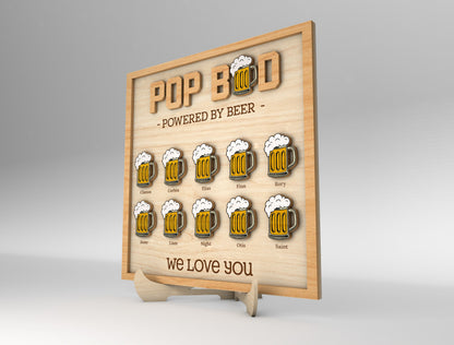 Grandpa Powered by Beer Sign SVG Laser Cut File for Glowforge and xTool