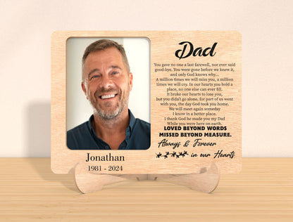 Memorial Photo Tabletop Sign SVG Personalized Laser Cut File  for LightBurn and Glowforge