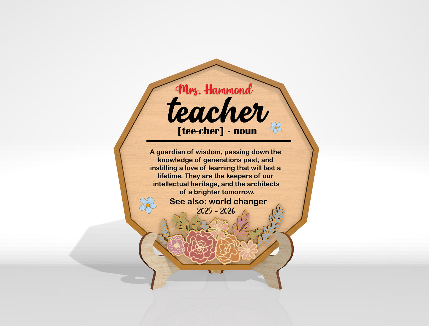 Personalized Teacher Appreciation Plaque SVG Bundle Laser Cut File for Glowforge and xTool