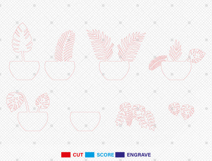 Multilayer Tropical Plant SVG Laser Cut File for Glowforge and LightBurn