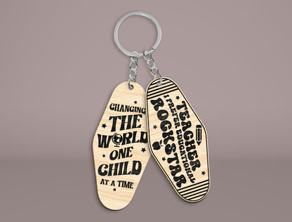 Teacher Motel Keychain SVG Bundle Laser Cut File for xTool and Glowforge