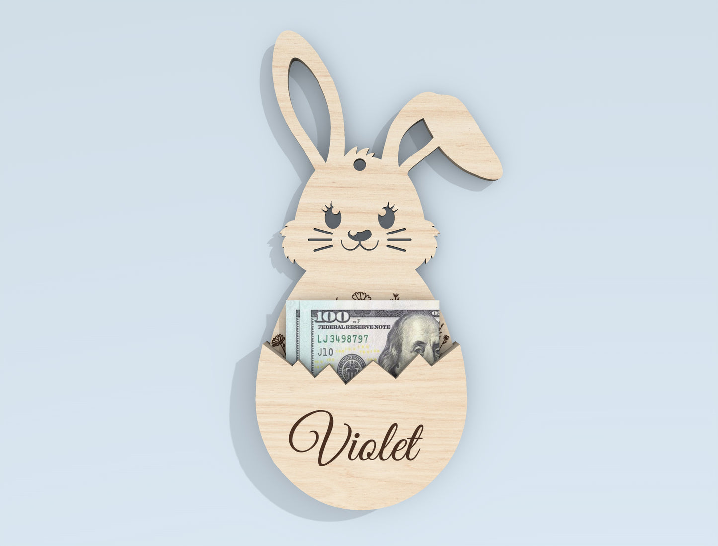 Personalized Easter Bunny Money Holder SVG Bundle for Glowforge