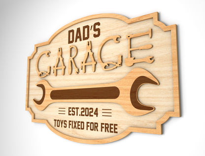 Dad Garage Workshop Sign SVG Bundle Laser Cut File for Glowforge and LightBurn