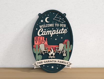 Personalized Campsite Sign SVG Bundle for xTool and Glowforge Users