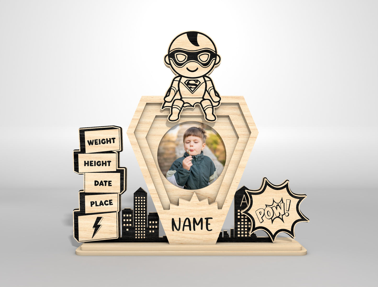 Personalized Family Photo Frame SVG Bundle for Glowforge and xTool
