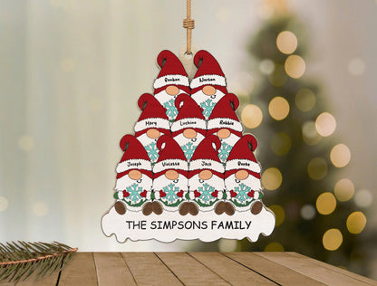 Personalized Gnome Family Christmas Tree Ornament SVG Bundle 9