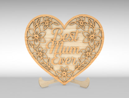 Mom Quote Heart Sign SVG Bundle Mother's Day for Glowforge and xTool