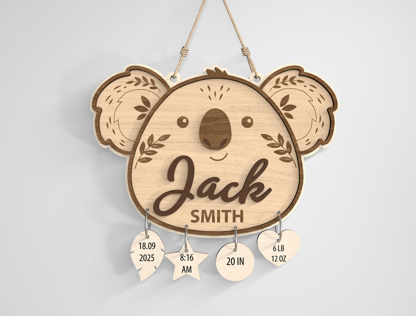 Safari Nursery Name Sign SVG File for Glowforge and xTool