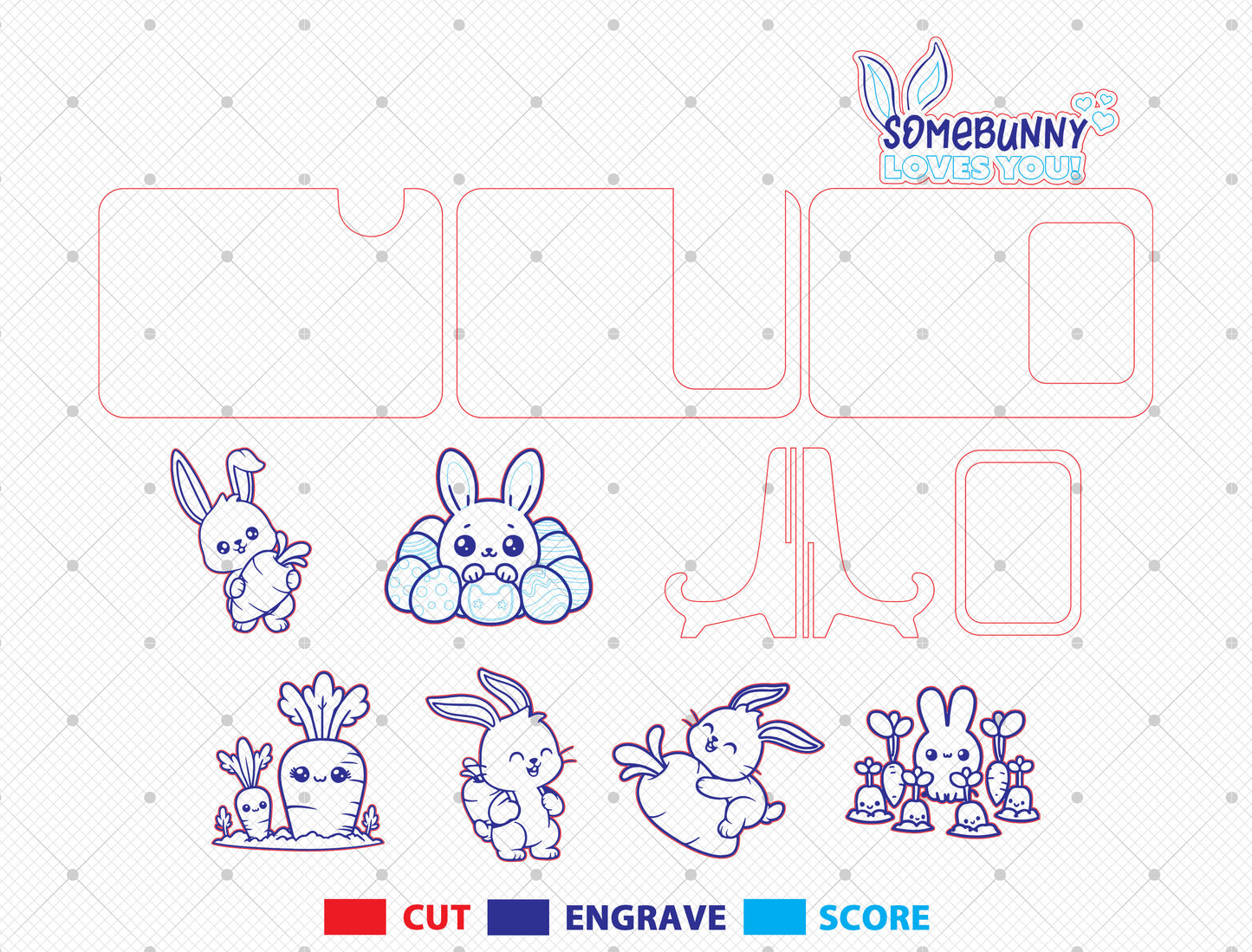 Somebunny Loves You Photo Frame SVG Bundle for LightBurn and xTool