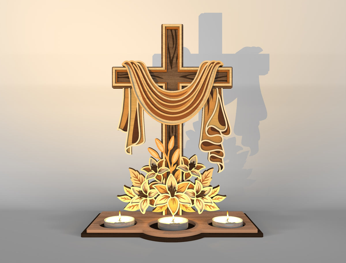Christmas Candle Holder SVG Bundle 10 Christian Laser Cut Designs