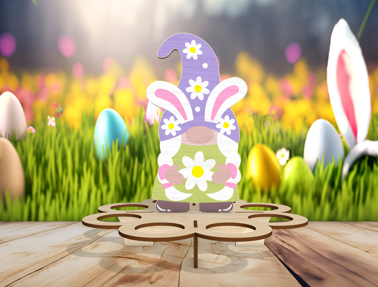 Easter Gnome Egg Holder SVG Spring Egg Display for LightBurn and xTool