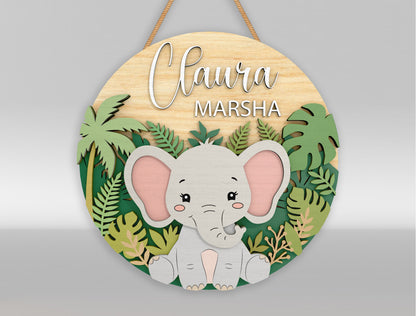Personalized Safari Nursery Sign SVG for xTool and Glowforge