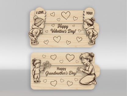 Sliding Gift Card Holder SVG Bundle 9 Designs for Glowforge and xTool