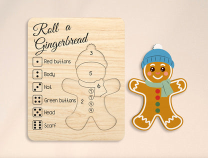 Christmas Roll-a-Game Dice Activity Laser Cut File | Ready to Cut | Glowforge, xTool, LightBurn, etc.