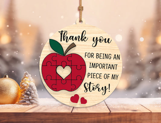 Personalized Teacher Christmas Ornament SVG Bundle Laser Cut File for Glowforge xTool LightBurn