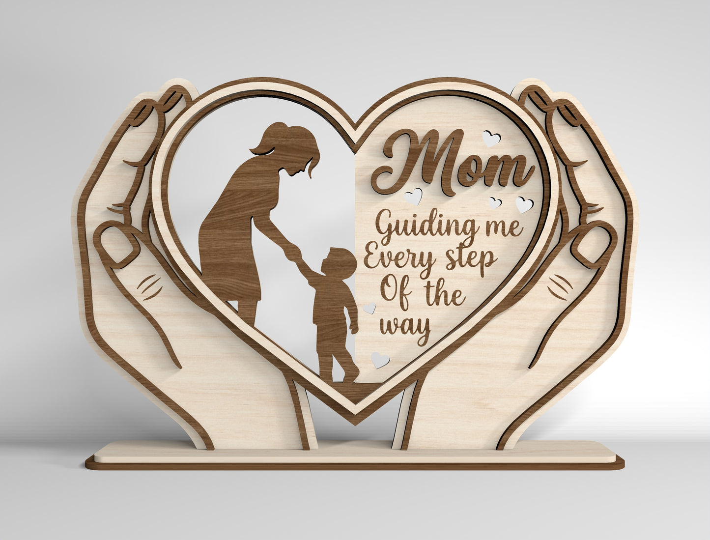 Mom Heart Stand Sign SVG Bundle Mother's Day for Glowforge