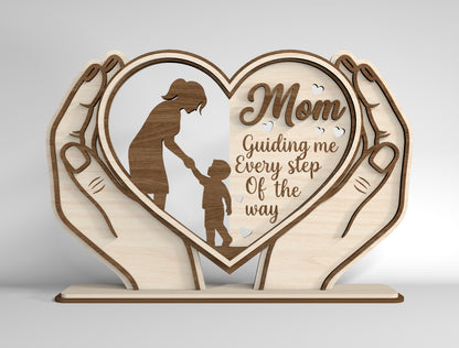 Mom Heart Stand Sign SVG Bundle Mother's Day for Glowforge