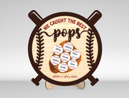 Personalized Baseball Dad Sign SVG Laser Cut File for Glowforge and xTool