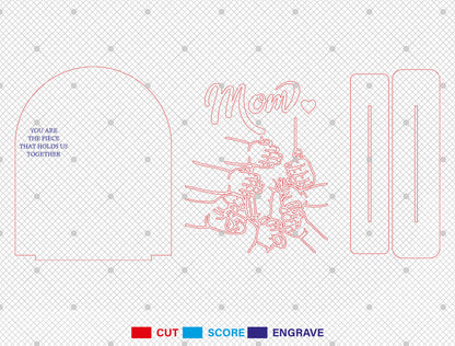 Family Hands Silhouette SVG Bundle Mom and Kids for Glowforge