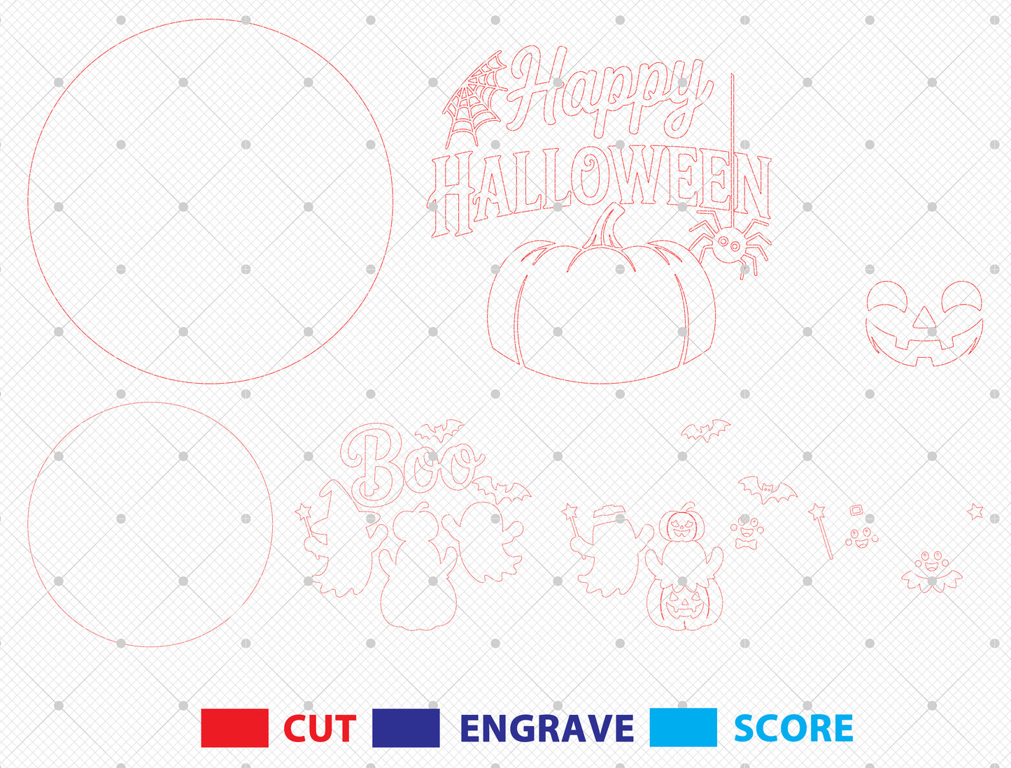 Happy Halloween Ghost Door Sign SVG Laser Cut Files for Glowforge