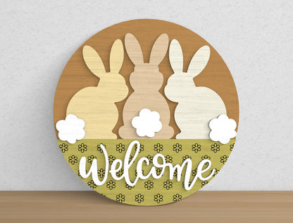 Easter Bunny Welcome Sign SVG 9 Designs Laser Cut for Glowforge and xTool