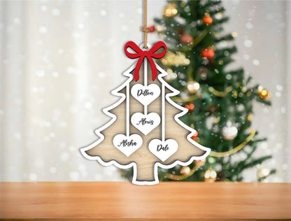 Personalized Family Christmas Tree Ornament SVG with Names 9