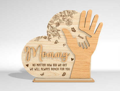 Personalized Mom Hand Custom Name Sign SVG for Glowforge and xTool