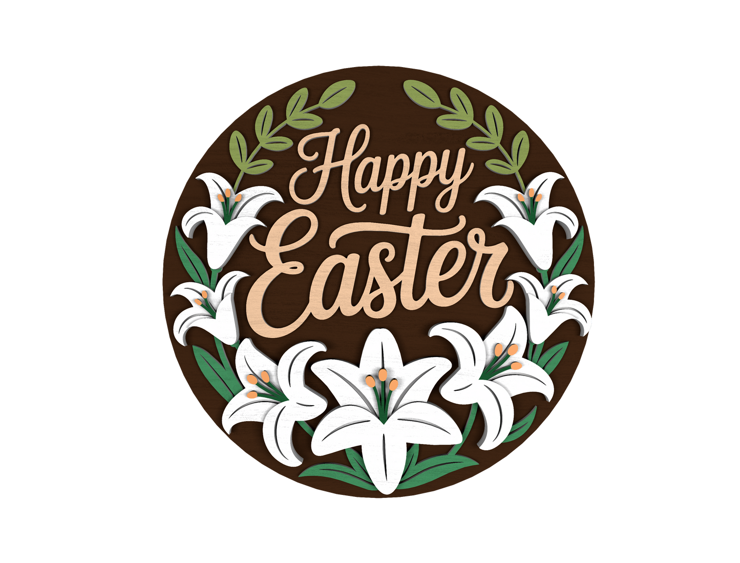 Easter Lily Cross Door Signs SVG Bundle 2 Designs for LightBurn and Glowforge