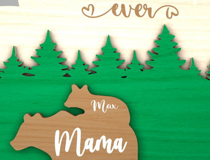 Best Mama Bear Forest Family Sign SVG for Glowforge and xTool