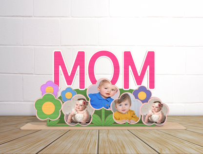 Personalized Mom Grandma Floral Photo Sign SVG for LightBurn and xTool
