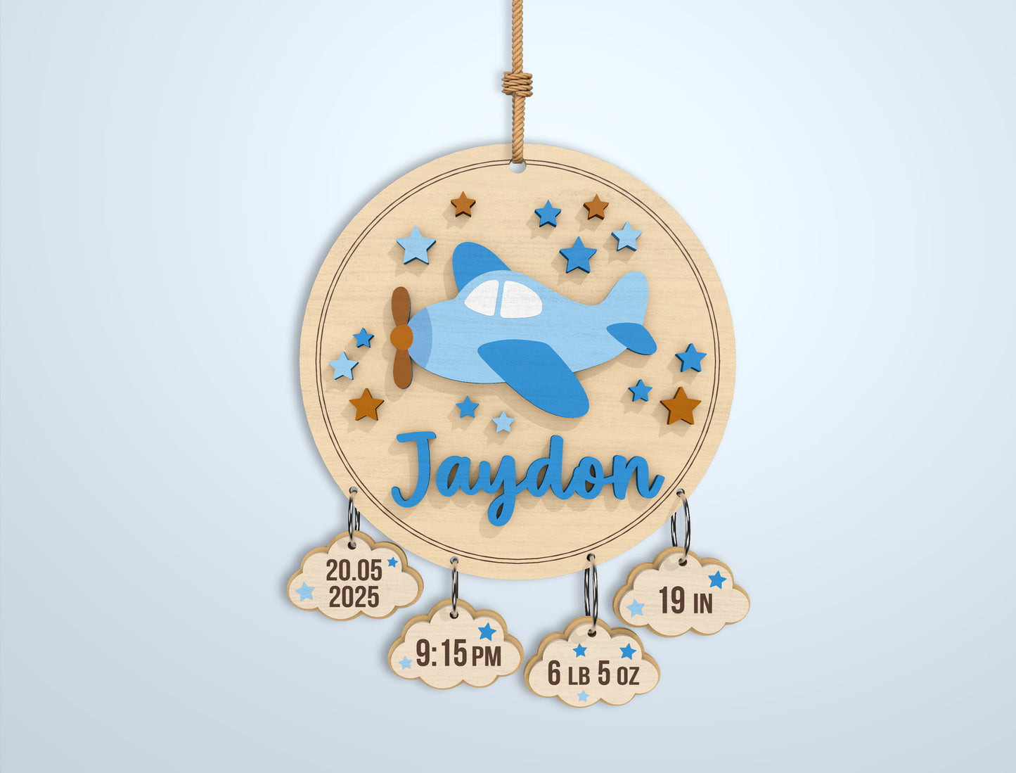 Baby Birth Stats Sign Bundle SVG File for Glowforge and xTool