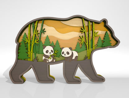 Multilayer Woodland Animal Scene SVG Bundle for xTool and Glowforge