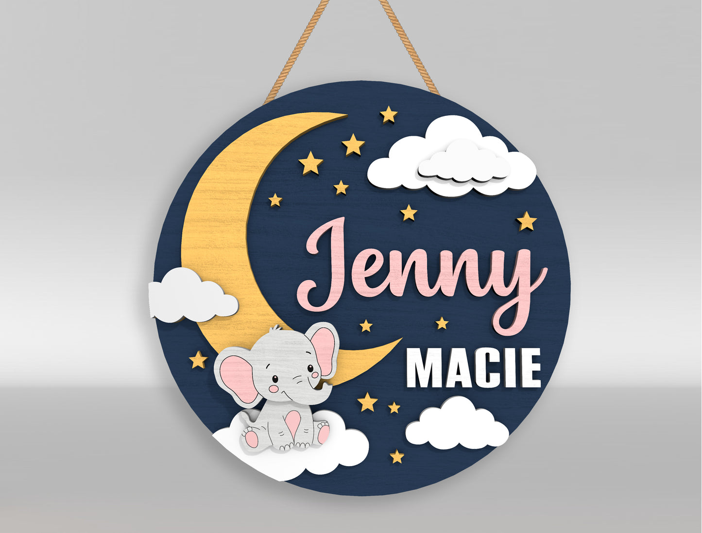 Personalized Nursery Door Sign SVG for Glowforge and xTool
