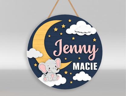 Personalized Nursery Door Sign SVG for Glowforge and xTool